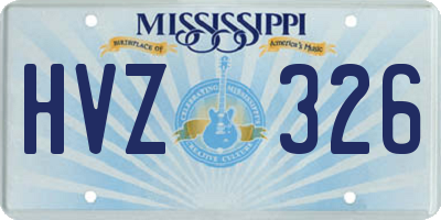 MS license plate HVZ326