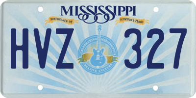 MS license plate HVZ327
