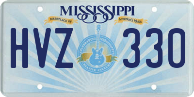 MS license plate HVZ330