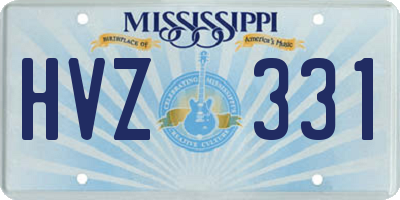 MS license plate HVZ331