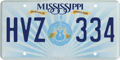 MS license plate HVZ334