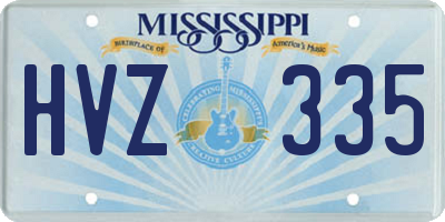 MS license plate HVZ335