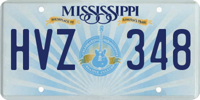 MS license plate HVZ348