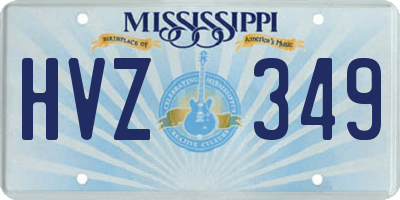 MS license plate HVZ349
