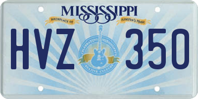 MS license plate HVZ350