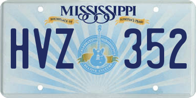 MS license plate HVZ352