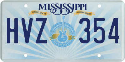 MS license plate HVZ354