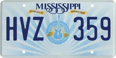MS license plate HVZ359