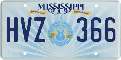 MS license plate HVZ366