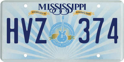 MS license plate HVZ374