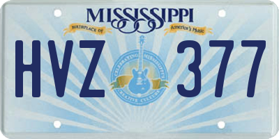 MS license plate HVZ377
