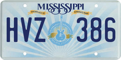 MS license plate HVZ386