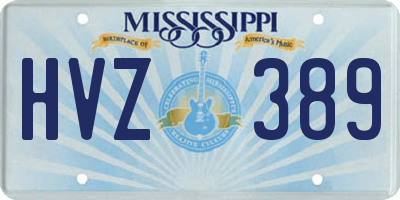 MS license plate HVZ389