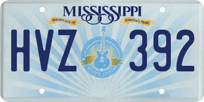 MS license plate HVZ392