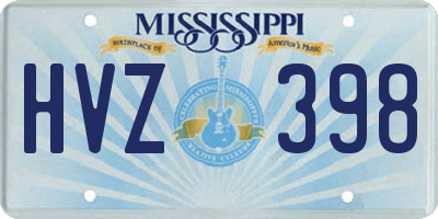 MS license plate HVZ398