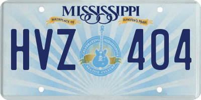 MS license plate HVZ404