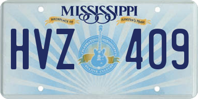 MS license plate HVZ409
