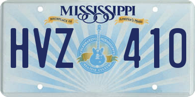 MS license plate HVZ410