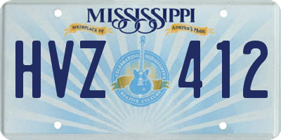 MS license plate HVZ412