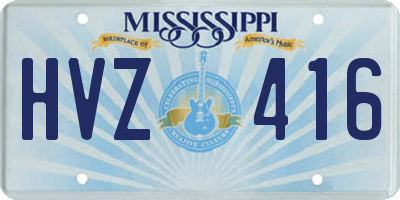 MS license plate HVZ416