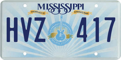 MS license plate HVZ417