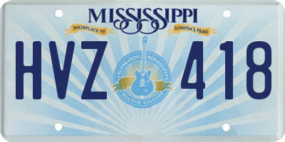 MS license plate HVZ418