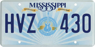 MS license plate HVZ430