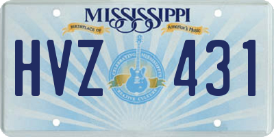 MS license plate HVZ431