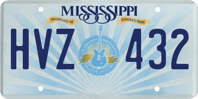 MS license plate HVZ432