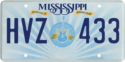 MS license plate HVZ433