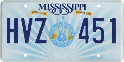 MS license plate HVZ451