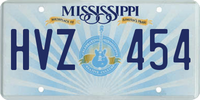 MS license plate HVZ454