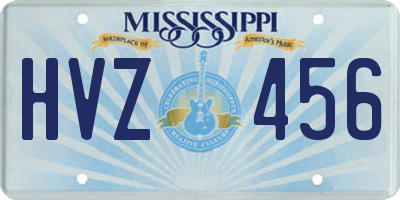 MS license plate HVZ456