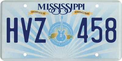 MS license plate HVZ458