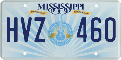 MS license plate HVZ460