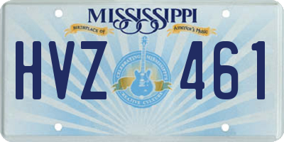 MS license plate HVZ461