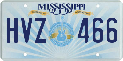 MS license plate HVZ466