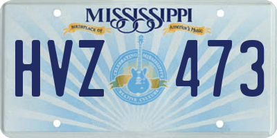 MS license plate HVZ473