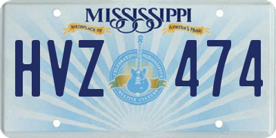 MS license plate HVZ474