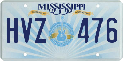 MS license plate HVZ476