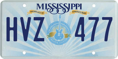 MS license plate HVZ477
