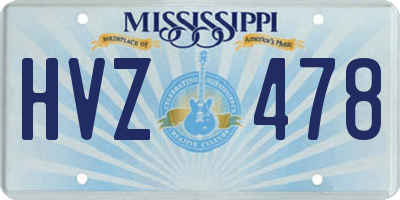 MS license plate HVZ478