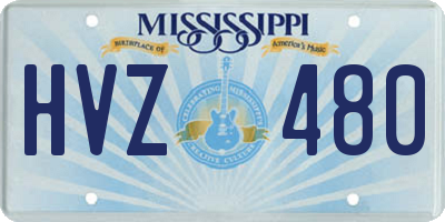MS license plate HVZ480