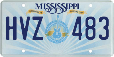 MS license plate HVZ483