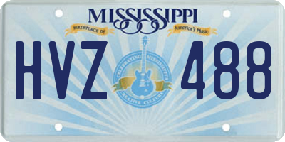 MS license plate HVZ488