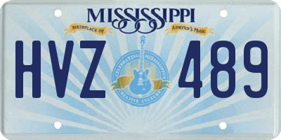MS license plate HVZ489