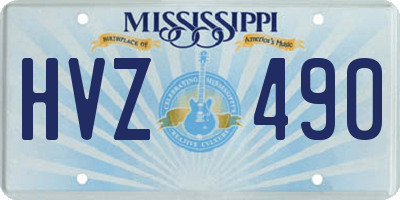 MS license plate HVZ490