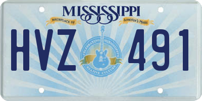 MS license plate HVZ491