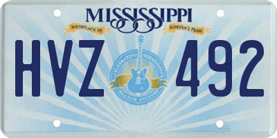 MS license plate HVZ492