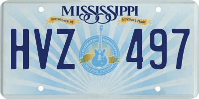 MS license plate HVZ497